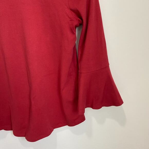 J. Crew Mercantile Red Bell Sleeve Top Size XXS - Picture 4 of 5